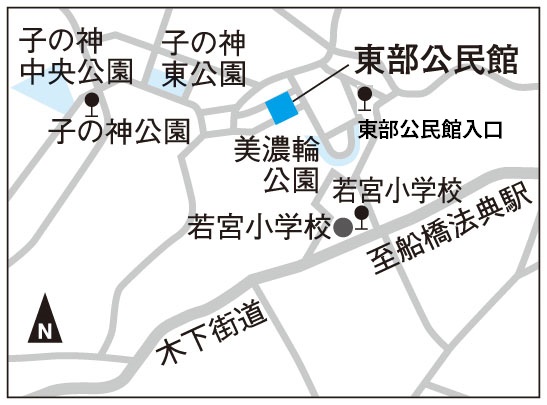 東部公民館への地図